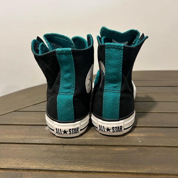 {Converse} Custom Chuck Taylor All Star Teal High-Top Sneakers - Picture 3 of 6